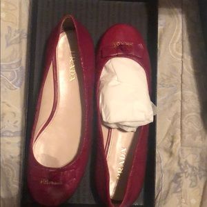 Prada red/cherry flats, authentic never worn